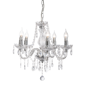 Silber/chromfarbener Kronleuchter im orientalischen Stil