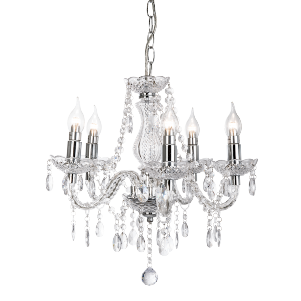 Silber/chromfarbener Kronleuchter im orientalischen Stil