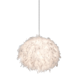 Watteball Lampe Federnlampe aus echten Truthahnfedern
