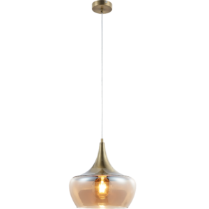 Amberfarbende Pendelleuchte aus Glas