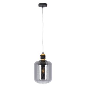 Glaspendelleuchte im Industrielook