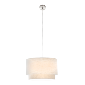 Moderne Hängelampe für Wohnräume mit Lampenschirm Beige aus Textil