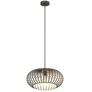 Extravagante Pendelleuchte im Gitterdesign in mattschwarz