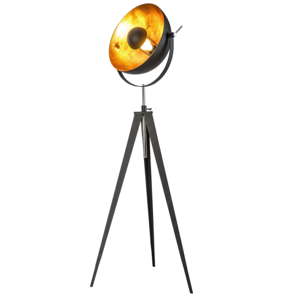 Moderne Stehlampe im Jupiter Design, Schwarz/Gold