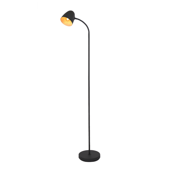 Elegante, zeitlose Stehlampe udn Leselampe in schwarz