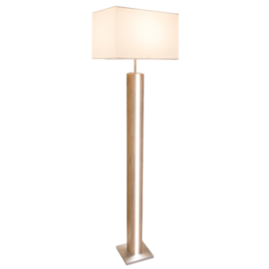 Stehlampe mit LED-Stripe und Textilschirm