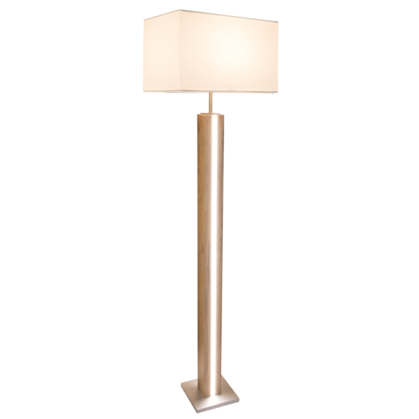 Stehlampe mit LED-Stripe und Textilschirm