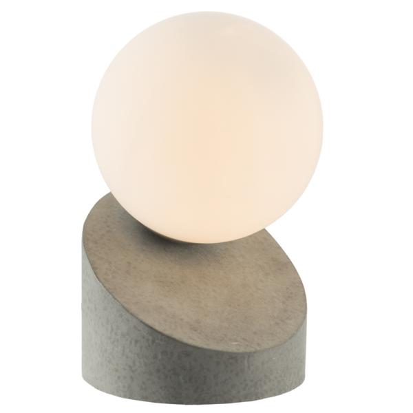Matte Kugeltischlampe in Betonoptik