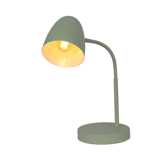 Schreibtischlampe olivgrün aus Kunststoff