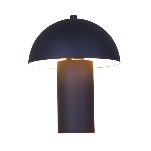 Tischlampe in Pilzform, schwarz