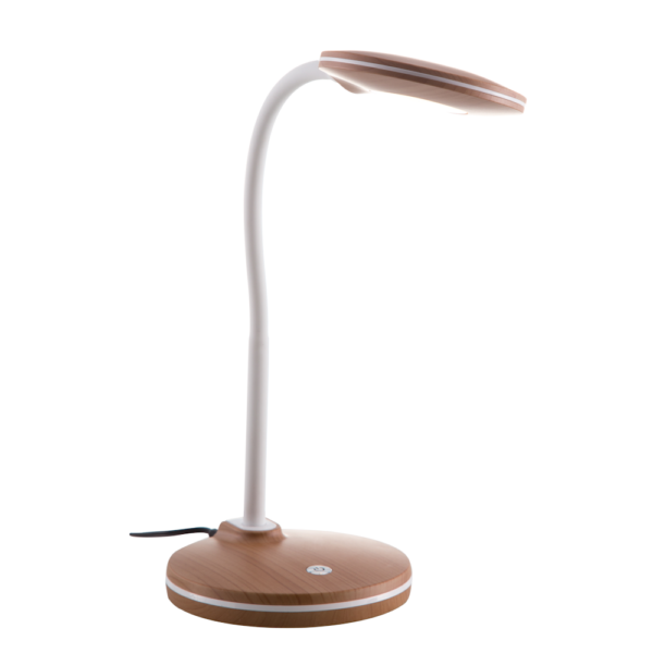 Schreibtischlampe mit Holzfassung