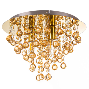 Gold-Kristall Deckenlampe im Kronleuchterstil